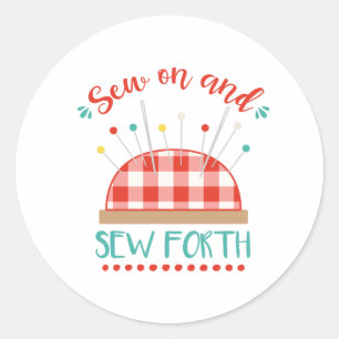 Sticker Rond Coudre sur et coudre en quatre