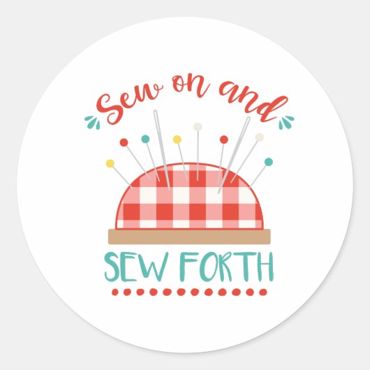 Sticker Rond Coudre sur et coudre en quatre (Devant)
