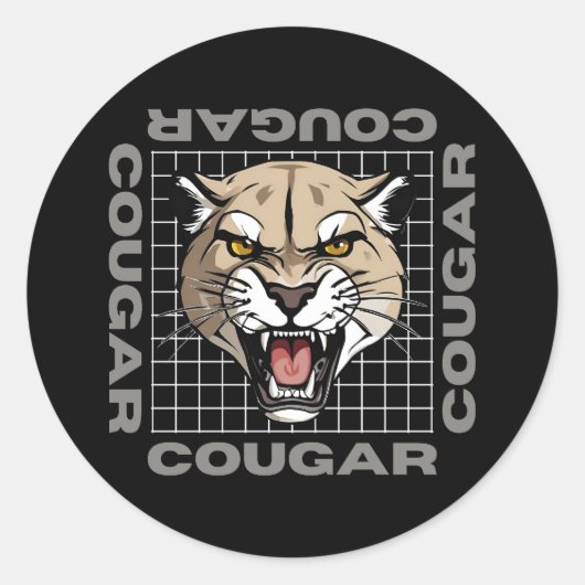 Sticker Rond cougar life (Devant)