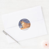 Sticker Rond Cougar Repose (Enveloppe)
