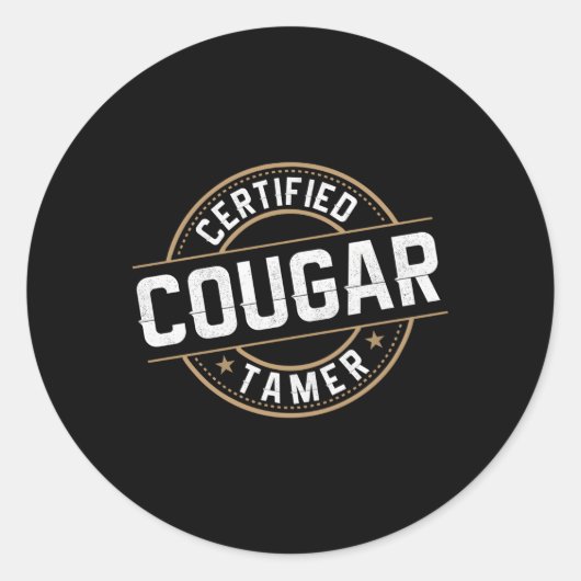 Sticker Rond Cougar Tamer Cougar Certifié (Devant)
