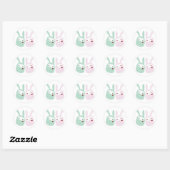 Sticker Rond Couleur arc-en-ciel Bunnies (Feuille)