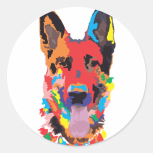 Sticker Rond couleur berger allemande