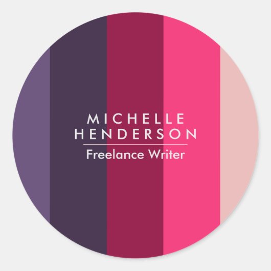 Sticker Rond Couleur Bleu Couleur Gradiente Bandes (Devant)