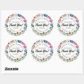 Sticker rond couleur broderie mexicaine (Feuille)