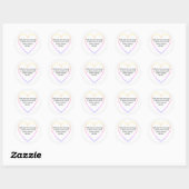 Sticker Rond Couleur - Coeurs avec votre message (Feuille)