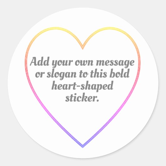 Sticker Rond Couleur - Coeurs avec votre message (Devant)
