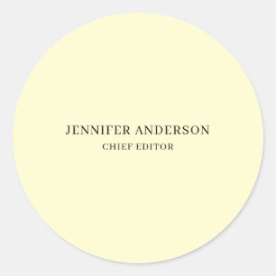 Sticker Rond Couleur Crème Moderne Minimaliste Uni Professionne