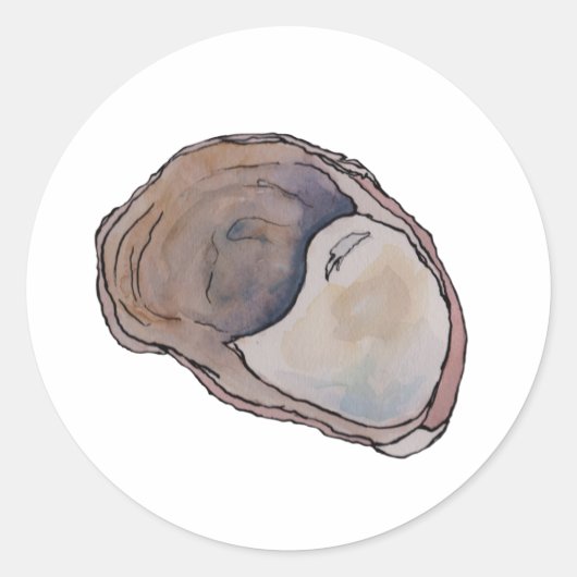 Sticker Rond Couleur d'aquarelle de la coquille de palmes (Devant)