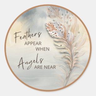 Sticker Rond Couleur d'aquarelle Inspiron Feather & Angel
