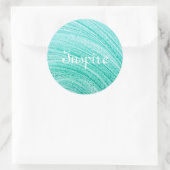 Sticker Rond couleur d'aquarelle texture de ligne courbe (Sac)