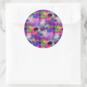 Sticker Rond Couleur d'aquarelle verte et violette (Sac)