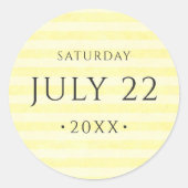 Sticker Rond Couleur de citron frais et date (Devant)