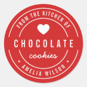 Sticker Rond Couleur de fond modifiable De la cuisine de (Devant)