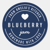 Sticker Rond Couleur de fond modifiable Faite avec amour (Devant)