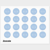 Sticker Rond Couleur de fond modifiable Monogramme de mariage C (Feuille)