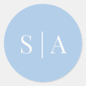 Sticker Rond Couleur de fond modifiable Monogramme de mariage C (Devant)