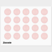 Sticker Rond Couleur de fond modifiable Monogramme de mariage C (Feuille)