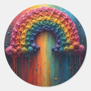 Sticker Rond Couleur de goutte arc-en-ciel