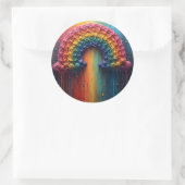Sticker Rond Couleur de goutte arc-en-ciel (Sac)