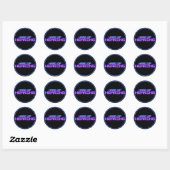 Sticker Rond couleur de texte brillant (Feuille)