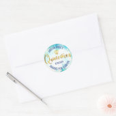 Sticker Rond Couleur d'eau bleu turquoise Quinceañera (Enveloppe)