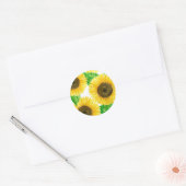 Sticker Rond Couleur d'eau des fleurs de soleil (Enveloppe)