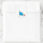 Sticker Rond Couleur d'eau des poulets mignons (Sac)
