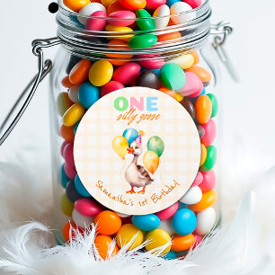 Sticker Rond Couleur d'eau d'oie d'un soyeux 1er anniversaire