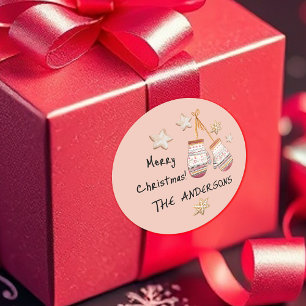 Sticker Rond Couleur d'eau douce Pays Illustrations rustiques