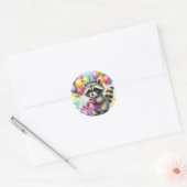 Sticker Rond Couleur d'eau douce Raccoon de dessin (Enveloppe)
