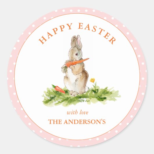 Sticker Rond Couleur d'eau mignonneSticker rond classique lapin (Devant)