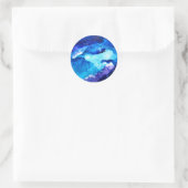 Sticker Rond Couleur d'eau nébuleuse de la galaxie de la planèt (Sac)