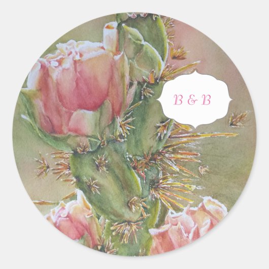 STICKER ROND COULEUR D'EAU ORANGE PEAR CACTUS (Devant)