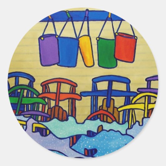 Sticker Rond Couleur du Vermont o par Piliero (Devant)