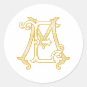 Sticker Rond COULEUR ÉDITABLE EM Monogramme ME Stick Monogramme (Devant)