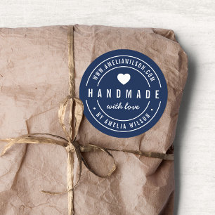 Sticker Rond Couleur ÉDITABLE Gras Fait main avec coeur d'amour