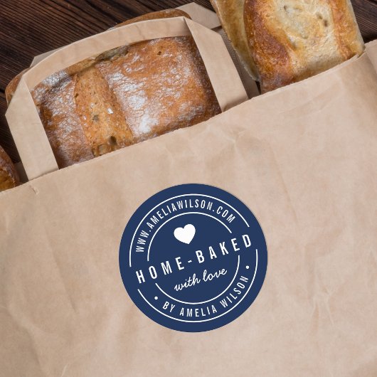 Sticker Rond Couleur ÉDITABLE Gras Maison Cuite Avec Coeur D'Am