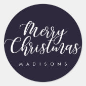 Sticker Rond COULEUR ÉDITABLE Joyeux Noël Vacances Élégantes (Devant)