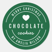 Sticker Rond Couleur ÉDITABLE Marchandises maison Joyeux Noël (Devant)