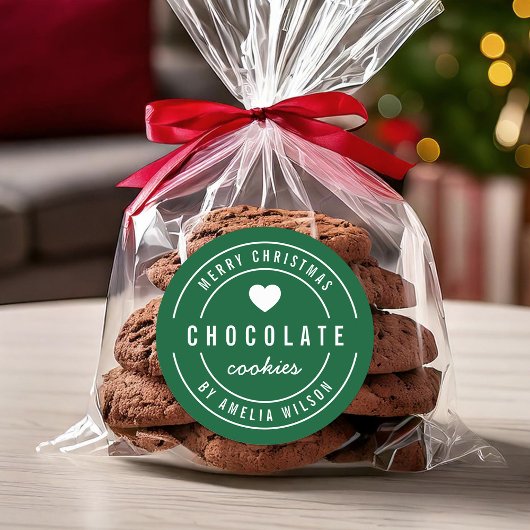 Sticker Rond Couleur ÉDITABLE Marchandises maison Joyeux Noël