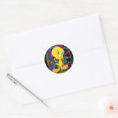Sticker Rond Couleur électronique TWEETY™ (Enveloppe)