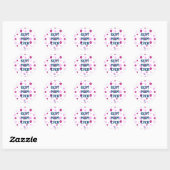 Sticker Rond Couleur fleurie rose pâle Motif (Feuille)