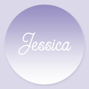 Sticker Rond Couleur lilas clair ombrée (modifiable) et votre t
