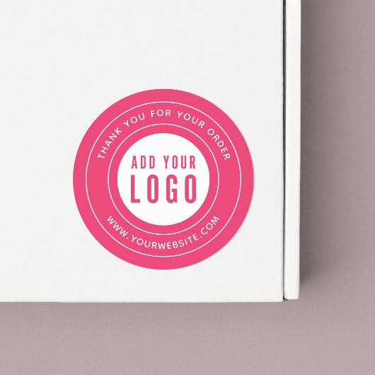 Sticker Rond Couleur modifiable Ajouter votre logo Merci bordur