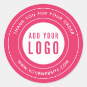 Sticker Rond Couleur modifiable Ajouter votre logo Merci bordur (Devant)