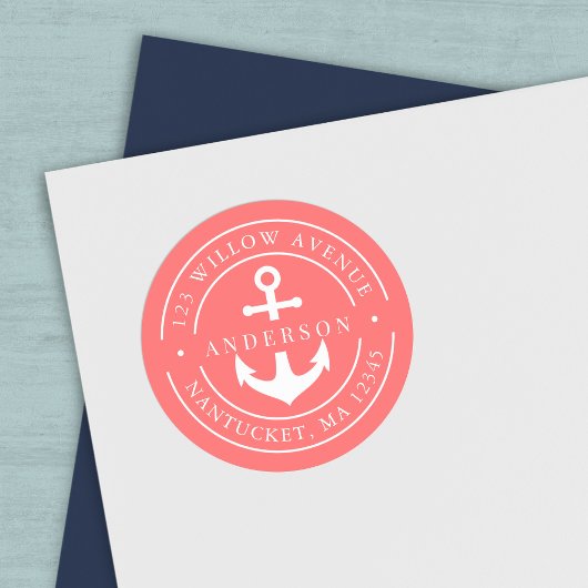 Sticker Rond Couleur modifiable Bordure blanche Adresse de renv