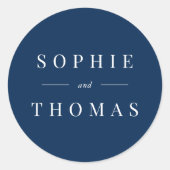 Sticker Rond Couleur modifiable Mariage classique moderne (Devant)