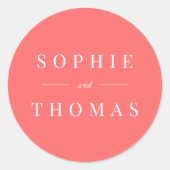 Sticker Rond Couleur modifiable Mariage classique moderne (Devant)