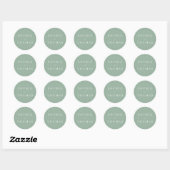 Sticker Rond Couleur modifiable Mariage classique moderne (Feuille)